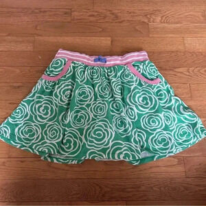 Mini Boden Girls Green White Floral Pattern Cotton Skort Youth Size 11/12